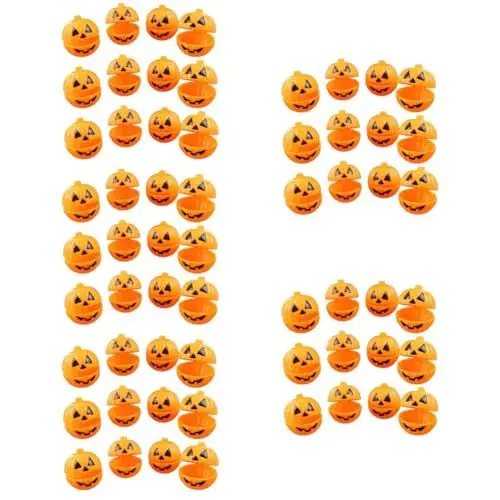 Produktbild: Gadpiparty 60 Stück Kleine Halloween-Kürbis-Requisiten Geschenktüten Kürbisförmige Behälter Kürbisse Süßigkeiten-Aufbewahrungsbox Befüllbare Kürbisse Mini-Kürbis-Eimer Geschenkpakete