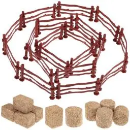 Produktbild: Gadpiparty 62-Teiliges Spielset Mit Nutztieren 50-Teiliger Miniaturzaun 12-Teiliges Mini-Heuballen-Tierfiguren-Puppenhaus-Dekoration DIY-Kunsthandwerk Gefälschte Bauernhof-Dekoration
