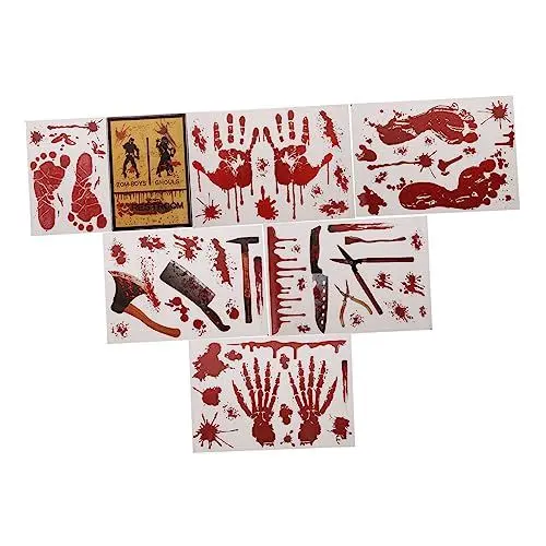 Produktbild: Gadpiparty 6 Blätter Halloween-aufkleber Wandtattoo Für Halloween Wandaufkleber Mit Schädelhand Gruseliges Wandtattoo Gruseliger Bodenaufkleber Wandtaste Für Halloween Fenster Wandtattoos Pvc