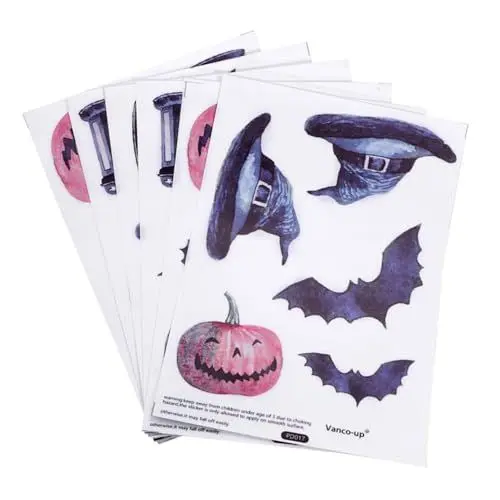 Produktbild: Gadpiparty 6st Halloween-aufkleber Kürbis-aufkleber Wohnkultur Aufzug Halloween-wandtattoos Kürbisdekorationen Krokodil Mitziehen Halloween-fledermaus-wanddekorationen Jack o Haushalt Zubehör