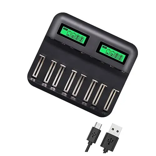 Produktbild: Gadpiparty Material 8 Steckplätze Aa Aaa C Ladegerät Lcd-display Universal Wiederaufladbares Ladegerät