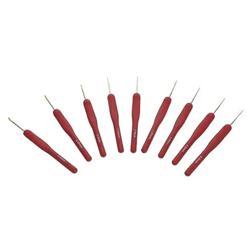 Produktbild: Gadpiparty 9 Stück Teiliges Häkelnadel Set mit Tpr Griff und Aluminiumhaken Leichte Langlebige Handarbeitsnadeln für Anfänger und Ergonomisch Geformt Buntes Design für Strick und