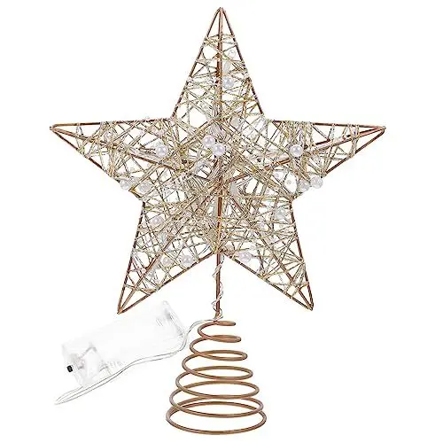 Produktbild: Gadpiparty Weihnachtlicher Stern Baumspitze Mit -lichtern Dekorative Christbaumspitze Aus Elegante Weihnachtsdeko Für Christbaum Für Wohnzimmer Und Feste
