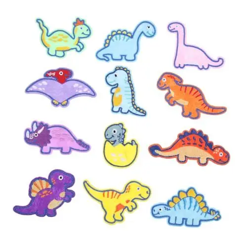 Produktbild: Gadpiparty Dinosaurier Stoffflicken 24 Stück Applikationen für Kleidung Kinderfreundlich Langlebig Selbstgemacht Dekoration für Jeans und Rucksäcke