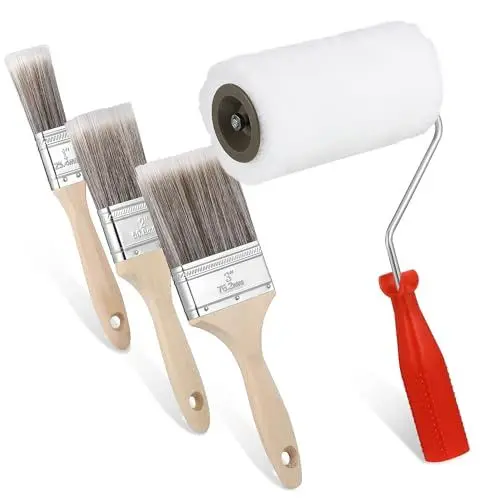 Produktbild: Gadpiparty Pinsel-Set 3-teilig Holzgriff Detailpinsel Rollen-Set Für Acrylfarbe Öl Aquarell