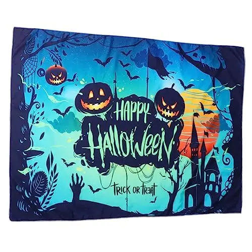 Produktbild: Gadpiparty Halloween-wandteppich Tischdecken Halloween-Verzierungen Spukhaus- Kürbis- Hexenstirnbänder Für Frauen Hängende Wanddecke Halloween-Teppich Wandbehang Schmücken Polyester