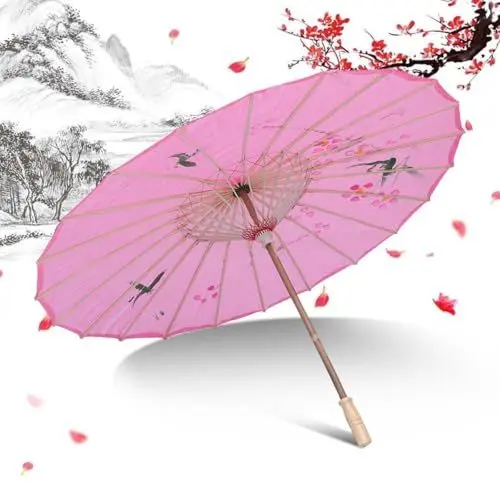 Produktbild: Gadpiparty Japanischer Seidenschirm Japanischer Tanzender Regenschirm Asiatischer Seidenschirm Regenschirm Aus Seidenstoff Halloween-regenschirm Hochzeitsschirm Handbuch Hölzern