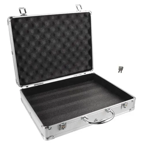 Produktbild: Gadpiparty Kasten aktenkoffer aktentaschen Flightcase Pokerchip-Etui aus Aluminium Laptop-Computer Werkzeugbehälter Toolbox-Organizer große Größe Instrumentenkoffer Styroporbox Alu-Box reisen