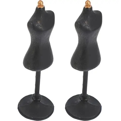 Produktbild: Gadpiparty 2stücke Mini Puppenständer Teiliges Mannequin Für Puppenmode Schwarzer Kleiderhalter Für Puppenhaus Zubehör Zum Ausstellen Von Puppenkleidung Und Kreativen Projekten