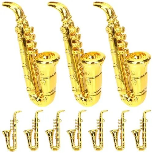 Produktbild: Gadpiparty Mini-Saxophon-Instrument 10 Stücke Musikinstrument Winziges Saxophon Mini Altsaxophon Tenorsaxophon Zubehör Miniaturinstrumente Für Puppenstuben