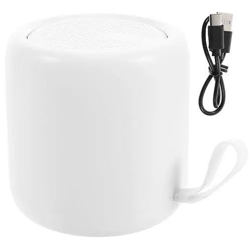 Produktbild: Gadpiparty Mini-funklautsprecher Reiselautsprecher Tischlautsprecher Kreativer Redner Desktop- Tragbarer Wiederaufladbarer Audio- Musikspieler Musikbox Kabelloser Abs Couplet Bass Reisen Weiß