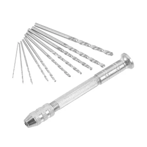 Produktbild: Gadpiparty Präzisions Handbohrmaschine Mit 11 Teiligem Set Inklusive Metallbohrern Und Bohrfutterschlüssel Ideal Für Modellbau Und Bastelarbeiten Rotierende Werkzeuge Für Präzises