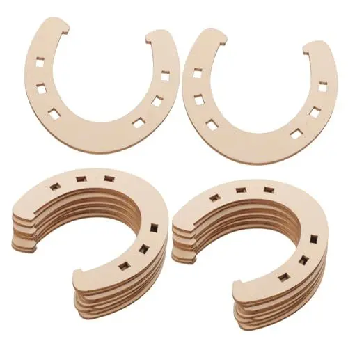 Produktbild: Gadpiparty Stück DIY Holzhandwerk Klein Geschnittene Hufeisenform Party Unbemalt Natürlich Unvollendet DIY Schuhdekorationsscheiben Glücksbringer Lindenholz Hochzeit
