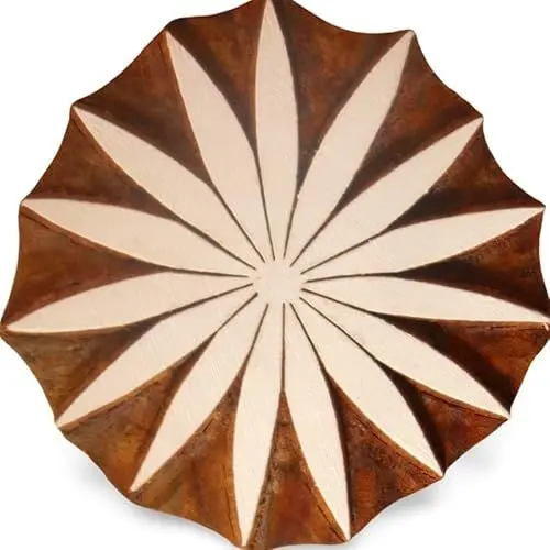 Produktbild: Gänseblümchen-Blumenstempel, Holzblockdruck, Seife, Keramik, Papier, Stoff, hochwertige individuelle Stempel aus Indien