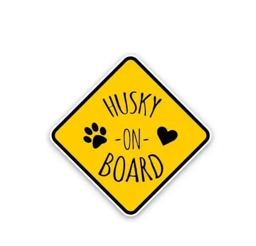Produktbild: GAETOYEN Autoaufkleber Hund Personalisiert 21Cm（8.6 Inches） Husky On Board Autoaufkleber Mode-Aufkleber Autos Zubehör Schöner Hundedruck PVC-Dekoration Wasserdichter Sonnenschutz-Aufkleber(def1m8949)