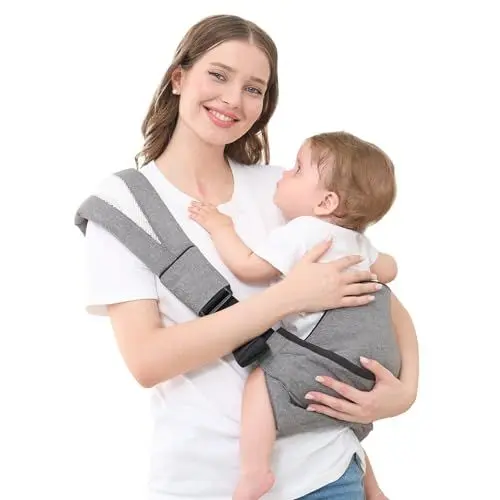 Produktbild: GAGAKU Kindertrage Seitlich Babytragetuch Trage Baby mit Rutschfestem Hüftsitz Tragetuch Kleinkind Hüfttrage Kleinkindtrage Ergonomischer Tragehilfe Babytrage ab 6 monate (6.4-15,9 kg) - Grau