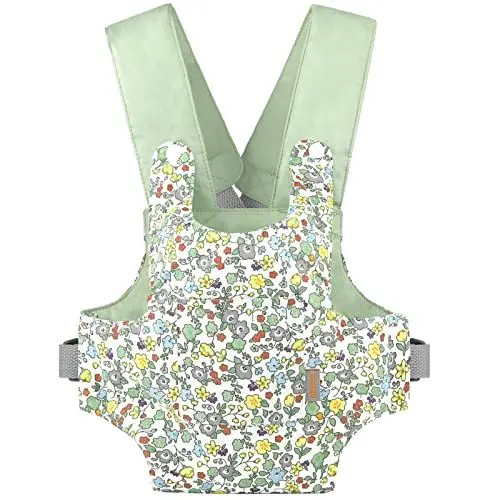 Produktbild: GAGAKU Puppentrage Puppen Bauchtrage Puppenzubehör Babytrage für Kinder Schultergurte Kreuzen Vorne und Hinten 100% Baumwolle - Grün - Blume
