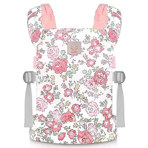 Produktbild: GAGAKU Reborn Baby Zubehör Puppentrage Puppen Tragetuch Baby Kinder Puppentragetasche 100% Baumwolle - Rosa Pfingstrose