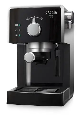 Produktbild: Gaggia RI8433/11 Viva Style Manuelle Espressomaschine, für gemahlenen Kaffee und Pads, 15 Bar, 1L, 1025W, Schwarz