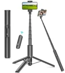 Produktbild: Gahenwo 153cm Selfie Stick Handy Stativ für Smartphone, 3-in-1 Selfie Stick mit Fernbedienung, Stativ Reiseständer Selfie-Stangen mit 360° kompatibel für 4''-7'' iPhone/Android