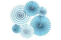 Produktbild: GAKA FAVOR 6er Set Party Deko Blau Papierfächer,Hängende Papier Fächer Dekoration für Party Hochzeit Geburtstag Festival Weihnachten Event Karneval