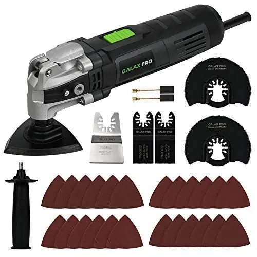 Produktbild: GALAX PRO Oszillationswerkzeug Oszillierer Multitool 400 Watt 6 Einstellbare Geschwindigkeiten zum Entfernen,Schaben,Schneiden,Polieren mit 30 Zubehör