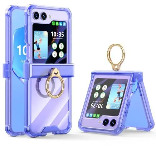Produktbild: Galaxy Z Flip 5 Schutzhülle mit Scharnier, transparent, für Samsung Galaxy Z Flip 5 5G (2023), Violett