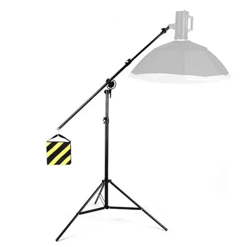 Produktbild: Galgenstativ,c-Stand,Aluminium Top Light Stand,Hängearm-Lichtstativ,Freitragende Beleuchtung Overhead Light Stand,Mit 1/4 Und 3/8 Zoll Schrauben,380cm,Für Softboxen,Studioleuchten,Stroboskope