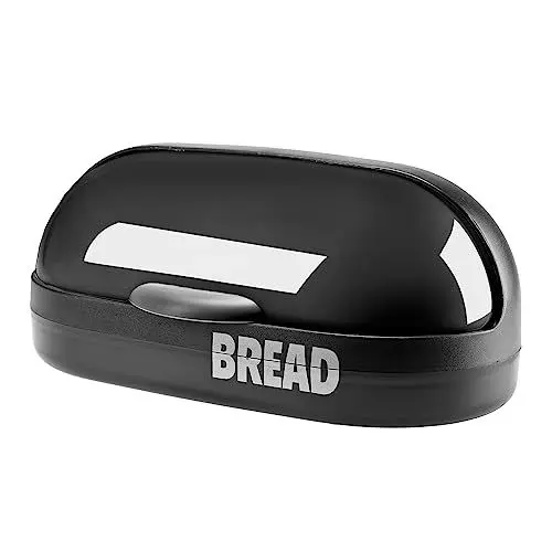 Produktbild: GALICJA Brot Aufbewahrungsbox Molly – Brotkorb Modern –brotaufbewahrungsbox – Brot Plastik – Brotbehälter Für Brot Frisch – Brotkorb Mit Deckel – Brotaufbewahrung – 37x20x16cm Schwarz