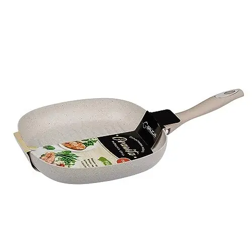 Produktbild: GALICJA Grillpfanne Granita – Grillpfanne Gasgrill – Grillpfanne Für Grill – Grillpfannen – Bratpfannen – Pfanne Gasgrill – Aluguss Pfanne – Steakpfanne – Grill Pan – 26x45,5x4,5cm