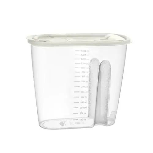 Produktbild: GALICJA MOLLY Behälter für lose Lebensmittel – Luftdichte Aufbewahrungsbox Groß – Food Storage Containers – Luftdichte Box – Box Luftdicht Groß 20x9,5x17 Creme 1500ml