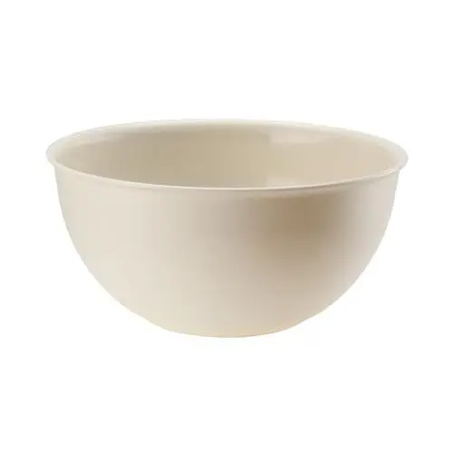 Produktbild: GALICJA MOLLY Teig Rührschüssel Kunststoff – Plastikschüssel Groß – Langlebige Backschüssel – Küchenschüssel Robust & Funktionell – Hefeteigschüssel – Mixing Bowl Cremefarben 5000ml 27,5x27,5x13cm