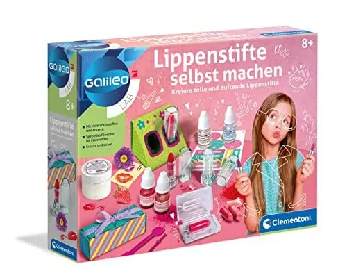 Produktbild: Clementoni Galileo Lab Lippenstifte selbst machen - Experimentierkasten für Mädchen, DIY Lippenpflege-Set für Kinder ab 8 Jahren - 59318