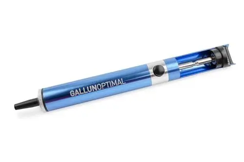 Produktbild: GALLUNOPTIMAL professionelle Entlötpumpe Ganzmetallgehäuse in blau mit ESD Teflonspitze und hoher Saugleistung