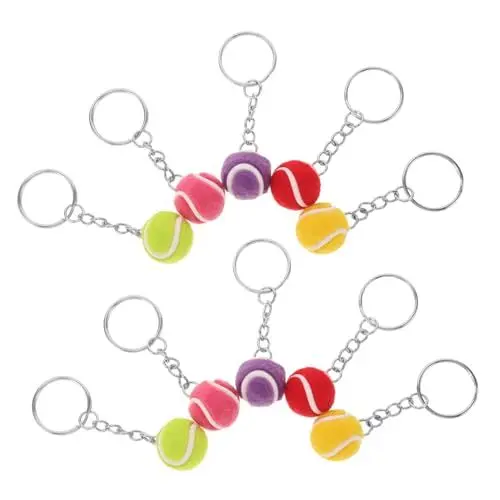 Produktbild: GALPADA 10stücke Mini-tennisball-schlüsselanhänger Aus Flusen Und Zinklegierung Leicht Tragbar Dekorativer -anhänger Für Schlüssel Und Taschen