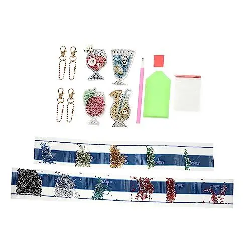 Produktbild: GALPADA 12stücke Diamant Schlüsselanhänger Handgemachte Perlenmalerei Für Taschen Bunte Saft-Serie Kreative Dekoration Für Schlüssel Und Handy