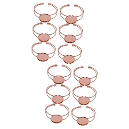 Produktbild: GALPADA 12 Stk Ovaler Anhänger Roségold-Armband leer blanke Schmuckfunde elegant freundinnen freundschaftsarmbänder Schmucktablett DIY-Anhänger Kupferanhänger Base