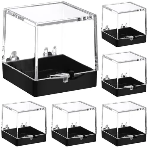 Produktbild: GALPADA 12 StüCke Quadratische Transparente Aufbewahrungsbox FüR Mineralien Und Kristalle Praktische Vitrine FüR Proben Leicht Zu Reinigen Und Wasserdicht