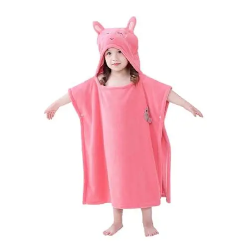Produktbild: GALPADA 1Stk Badetuchumhang aus korallenrotem Fleece für Babys Baby-Bademantel Plüschhandtücher badehandtuch kinder badehandtücher kinder Babyhandtücher Kinder Bademantel mit Hut Pyjama