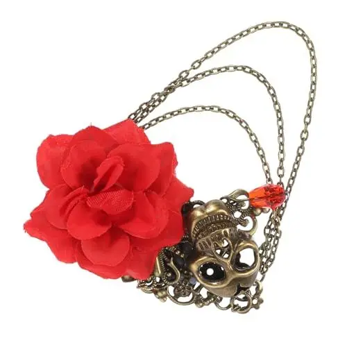 Produktbild: GALPADA 1Stk Halloween-Brosche Dies sind schwierige Zeiten Brosche Halloween-Emaille-Stifte Halloween-Schmuck Anhänger-Brosche haarspange Haarklemmen Skelett Brosche kreative Brosche rot