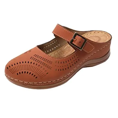Produktbild: GALPADA 1 Paar Bequeme Sandalen Für Damen Kleid Strandsandalen Für Damen Flache Gladiatorensandalen Flache Sandalen Für Damen Brautsandalen Flach Riemensandalen Gemütlich Jahrgang Fräulein