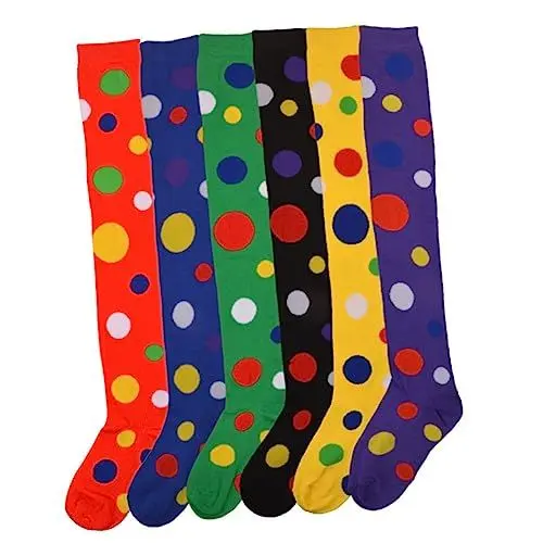 Produktbild: GALPADA 1 Paar Kniestrümpfe Mit Punktmuster Für Clown-cosplay-kniestrümpfe Elastische Textur