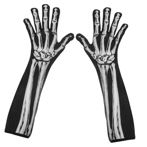 Produktbild: GALPADA 1 Paar Geisterhandschuhe halloween handschuhe kostüm unisex Handschuhe aus Handschuhe mit Skeletthänden Dekor Knochenhandschuhe Skelett-Handschuhe Fingerlos Geschenk schmücken Kind