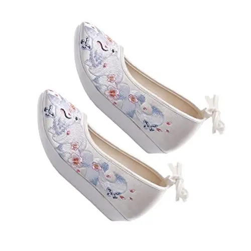 Produktbild: GALPADA Seide Gummi Schuhe Antiken Stil Stickerei Leistung Tanz Flache Sohle Stabile
