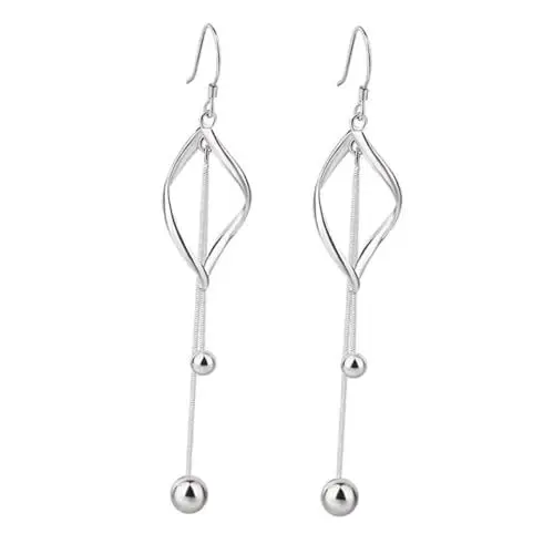 Produktbild: VALICLUD 1paar Silber Ohrhänger Mit Diamantform Und Silbernen Perlen Elegante Ohrringe Für Partys Und Tägliches Tragen Schlichtes Design Perfektes Für Besondere Anlässe