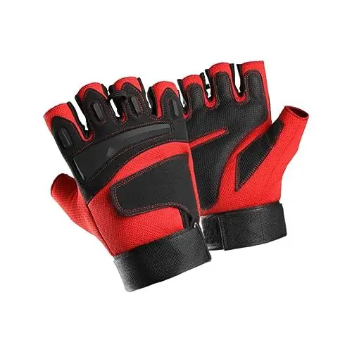 Produktbild: GALPADA 1 Paar Reithandschuhe Fitness-Halbhandschuhe Motorradhandschuhe Herren Trainingshandschuhe für Männer Fitness-Handschuhe Halbfingerhandschuhe voller Finger erröten Reisen rot
