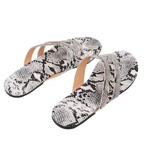 Produktbild: GALPADA Damen-hausschuhe – Modisches Rutschfestes Schlangenmuster Bequeme Outdoor-schuhe Mit Flacher Sohle