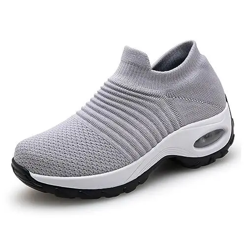 Produktbild: GALPADA 1 Paar Turnschuhe Aus Fliegenstrick Modische Sneaker Für Damen Leichte Wanderschuhe Laufschuhe Für Damen Wanderschuhe Für Damen Stylische Sneaker Für Damen Freizeitschuhe Grey