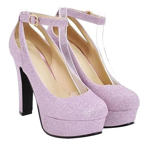 Produktbild: GALPADA Damensandalen Mit Hohem Klobigem Absatz Damen-Hochzeitsschuhe in Bequemes Pu-Material Perfekt Für Partys Und Bankette