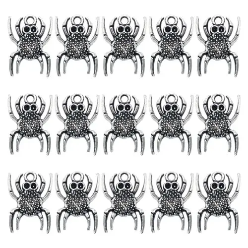 Produktbild: GALPADA 50 Stück Halloween-dekoration Spinnen- Halskette Charm 19 Mm Legierungsmaterial Spinnen-halskette Accessoire Einzigartige Spinnen-halskette für Frauen